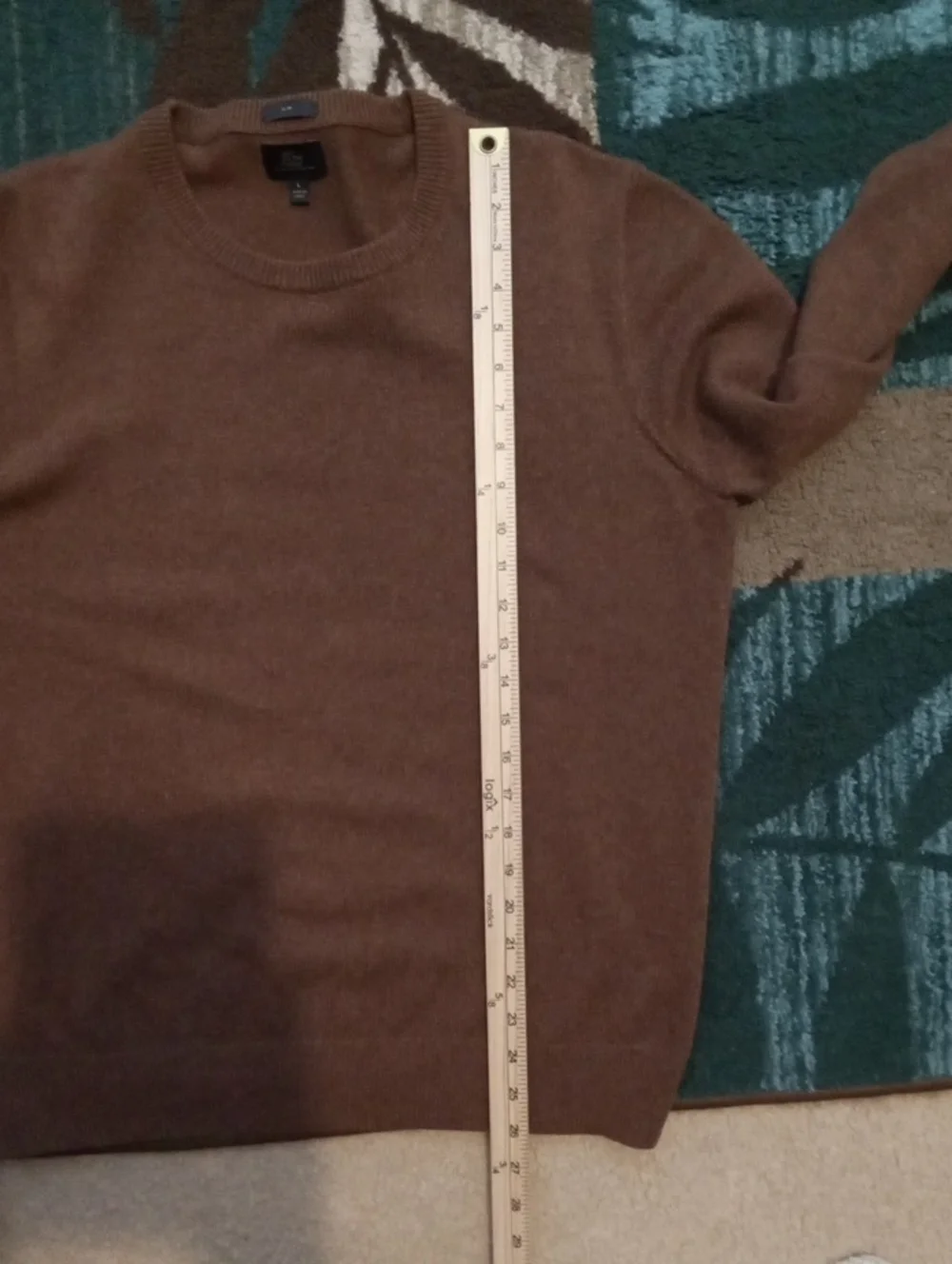 J. Crew Men's Rust Brown Crewneck Sweater Cashmere Italian Yarn Preppy Mens L